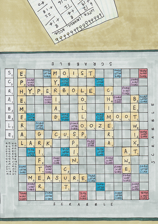 Three sister - OH scrabble board small